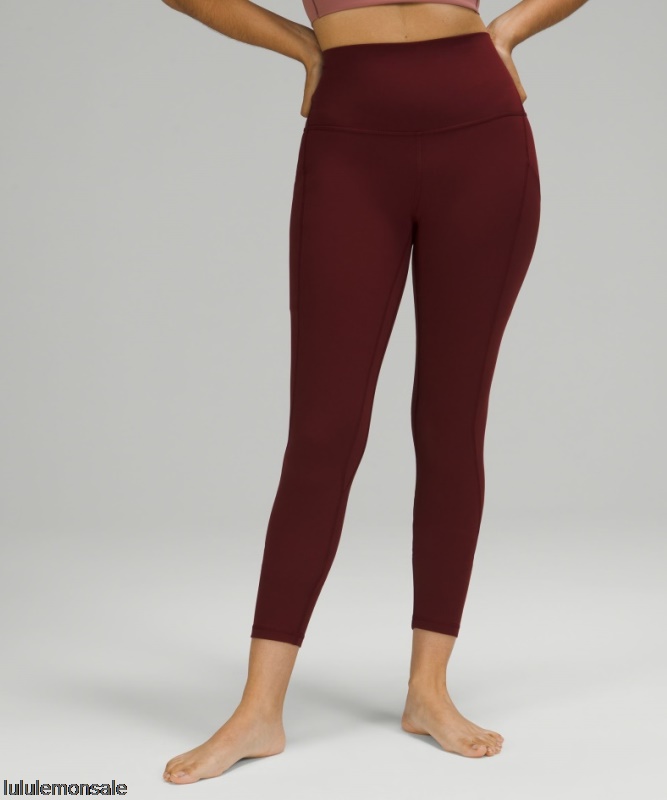 Lululemon Damen DELULU053 | Red Merlot Align Hoch Sitzende Hose Mit Taschen 25