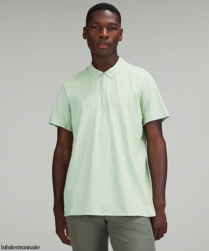 Lululemon Verkauf DELULU758 | Arctic Green Luxtreme Poloshirt Mit Reißverschluss Vorne