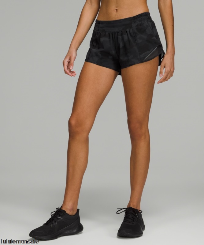 Lululemon Damen DELULU344 | Schwarz Hotty Hot Low-rise Gefüttert Short 2.5
