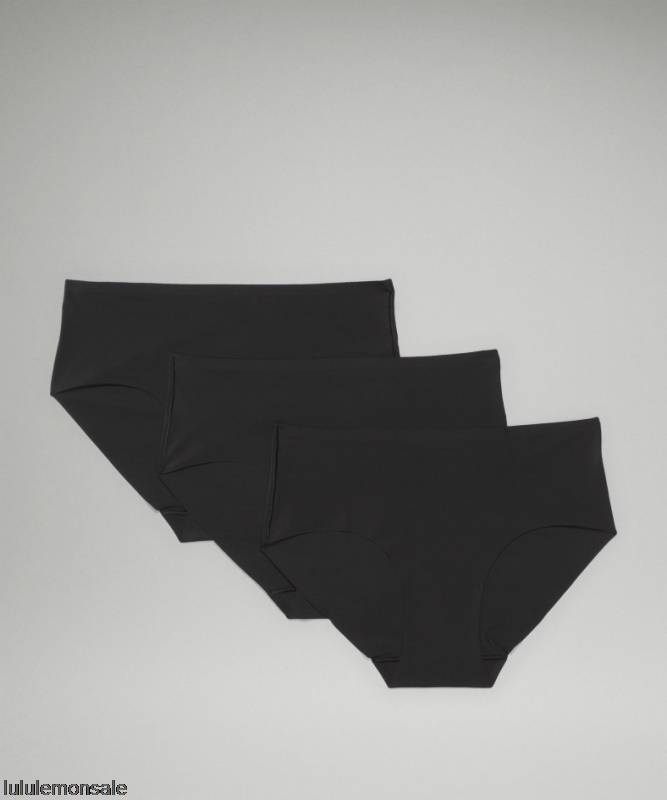 Lululemon Damen DELULU603 | Invisiwear Mid Rise Hipster Unterwäsche 3er Pack Schwarz
