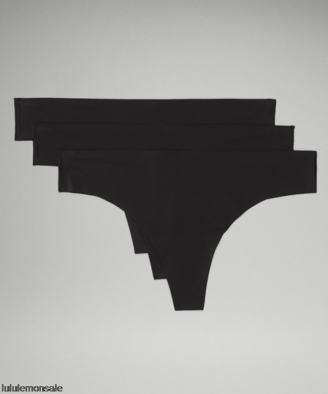 Lululemon Damen DELULU585 | Invisiwear Mittelhohe Tangaunterwäsche 3er-pack Schwarz
