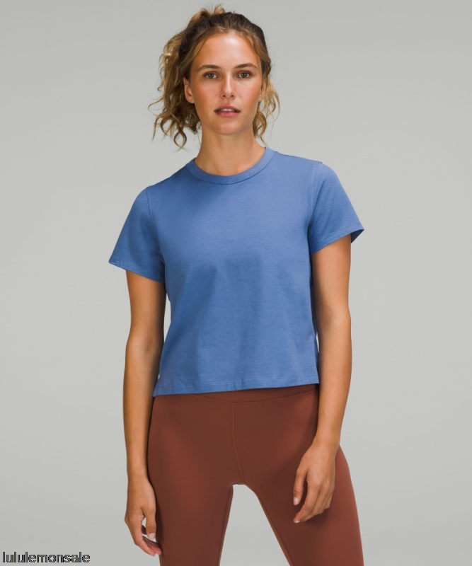Lululemon Damen DELULU325 | Lululemon Deutschland Wassertropfen-T-Shirt Aus Klassisch Geschnittener Baumwollmischung