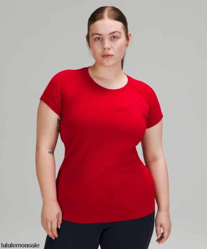 Lululemon Damen DELULU164 | Dunkelrotes Swiftly Tech Kurzarmshirt 2.0