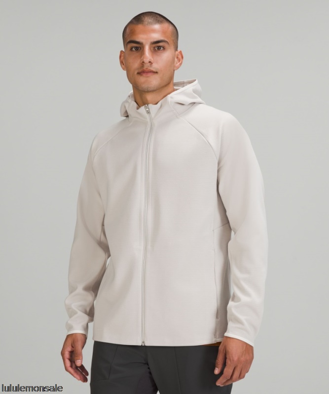 Lululemon Deutschland DELULU943 | Lululemon Deutschland Melierter, Taubengrauer Gridliner-Fleece-Hoodie Mit Reißverschluss