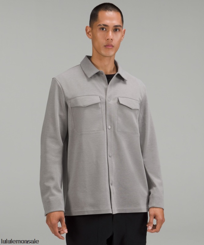Lululemon Verkauf DELULU625 | Lululemon Deutschland Überhemd Aus Möwengrauem Gridliner-Fleece