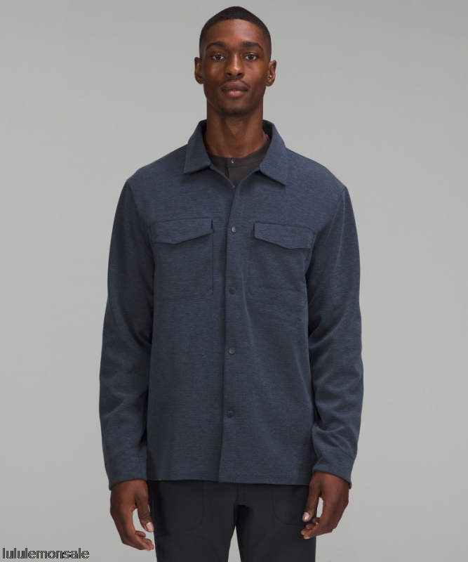 Lululemon Verkauf DELULU626 | Meliertes True Navy Gridliner Fleece-overshirt