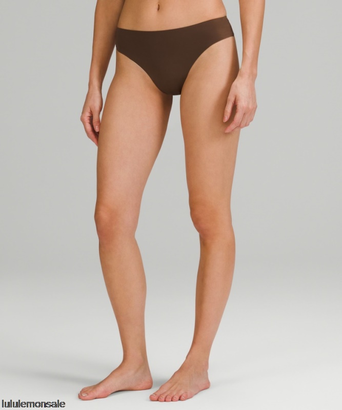 Lululemon Damen DELULU597 | Invisiwear Mittelhohe Tangaunterwäsche Java