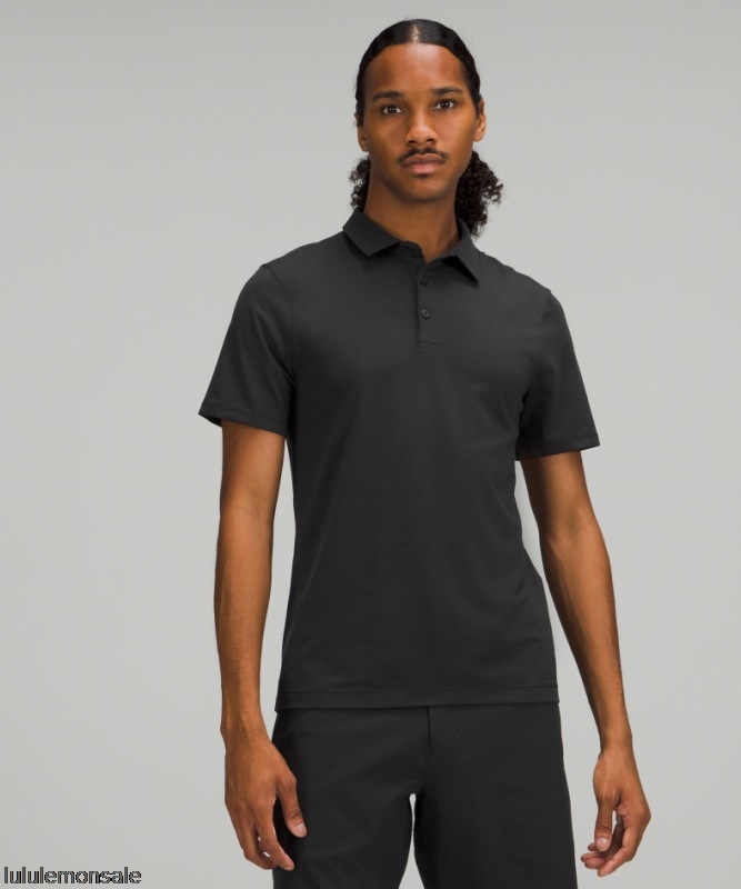 Lululemon Verkauf DELULU744 | Evolution Kurzarm Poloshirt Schwarz