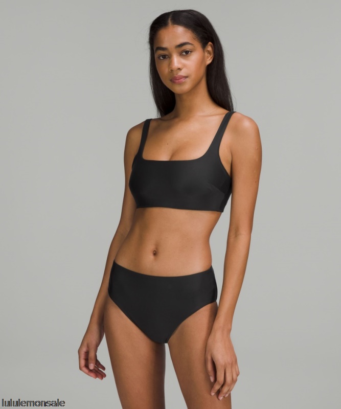 Lululemon Damen DELULU498 | Waterside Badetop Mit Eckigem Ausschnitt B/c Cup Schwarz