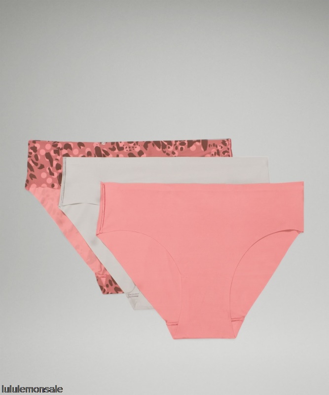 Lululemon Damen DELULU587 | Gull Grey Invisiwear Halbhohe Bikini-Unterwäsche 3er-Pack