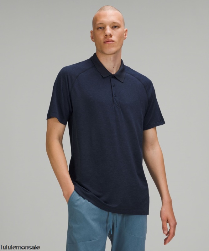 Lululemon Verkauf DELULU737 | Mineralblau Metal Vent Tech Poloshirt 2.0