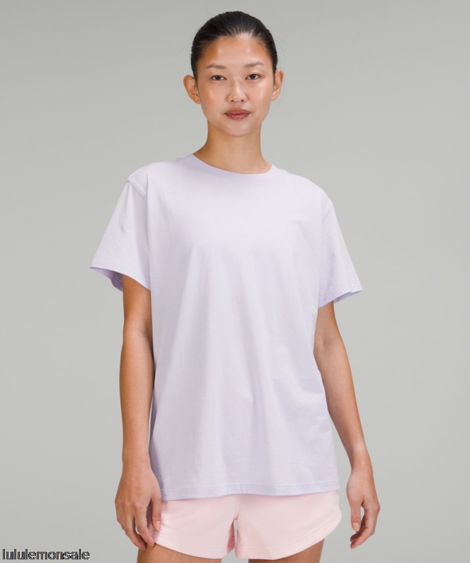 Lululemon Damen DELULU318 | All Yours Baumwoll T-shirt Pastellblau