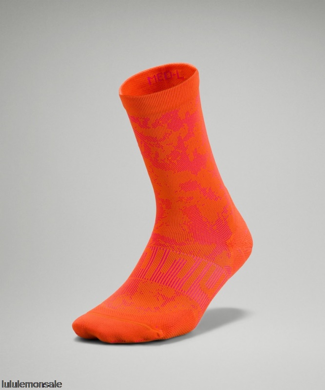 Lululemon Damen DELULU425 | Blaze Orange Power Stride Crew Socke Ed Curtis