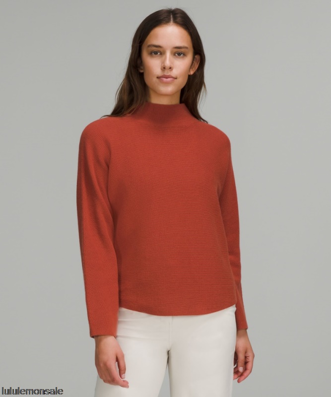Lululemon Damen DELULU492 | Kastenförmiger Pullover Aus Einer Baumwollmischung Red Rock