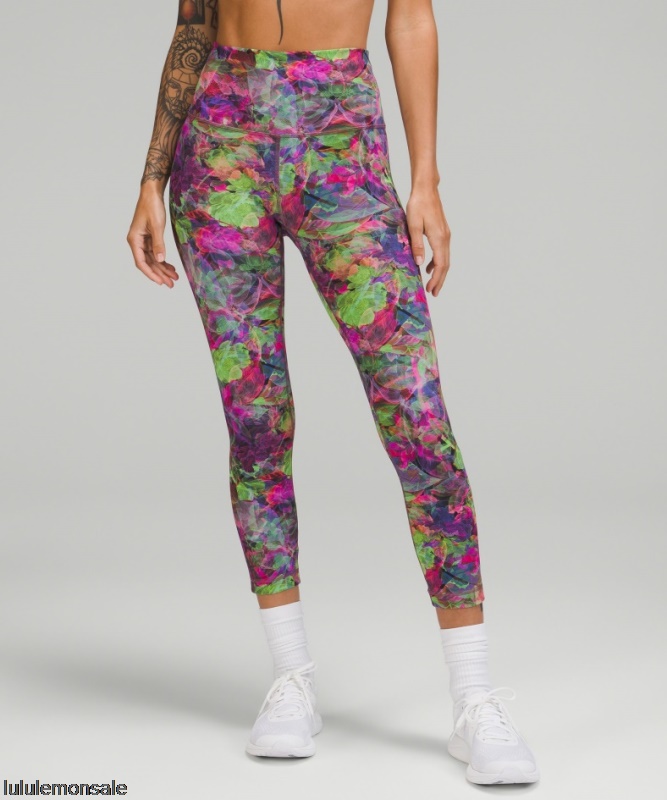 Lululemon Damen DELULU082 | Lululemon Deutschland Lebendiger Floraler Ton Multi Wunder Train High-rise Crop 23