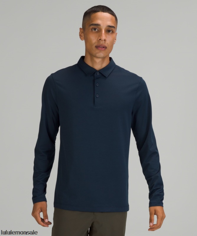 Lululemon Verkauf DELULU753 | Evolution Langarm Poloshirt Nautical Navy