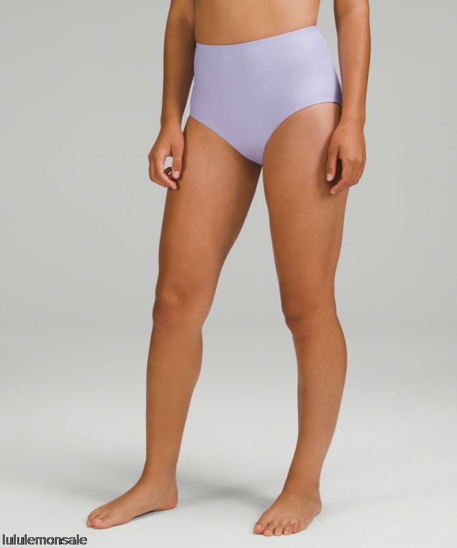 Lululemon Damen DELULU499 | Lululemon Deutschland Flieder Rauch Wasserseitige Hoch Taillierte Badehose Mittlere Hinternbedeckung
