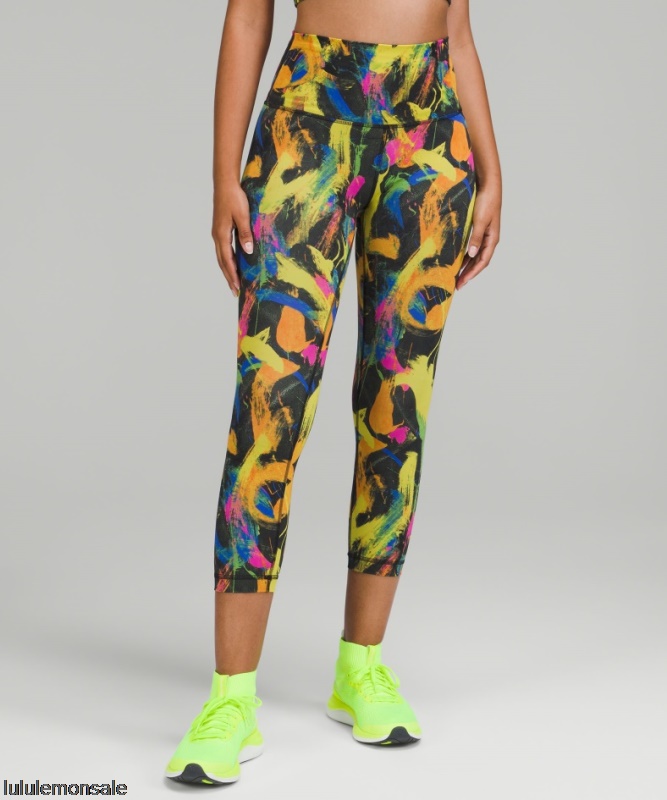 Lululemon Damen DELULU084 | Wunder Train High-rise Crop 23 Undertone Black Multi