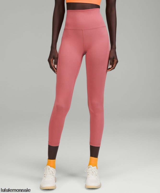 Lululemon Damen DELULU059 | Brier Rose Wunder Train Hoch Sitzend Mit Taschen 25